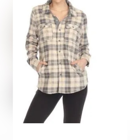 Tops - Ashley By 26 Plaid Button-Up Shirt